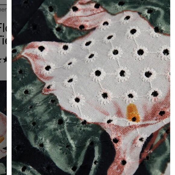 NWT Express Floral Eyelet Puff Sleeve Bodysuit - Picture 5 of 9